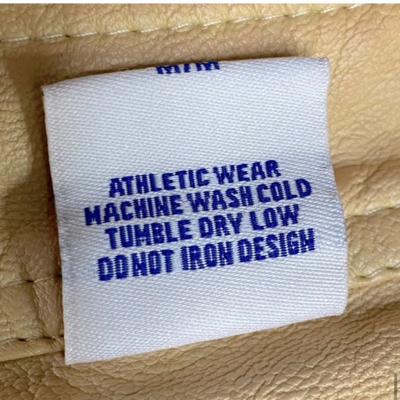 Vintage Roosevelt American College Dyed Yellow Distressed Faux Leather Jacket M - Picture 12 of 16